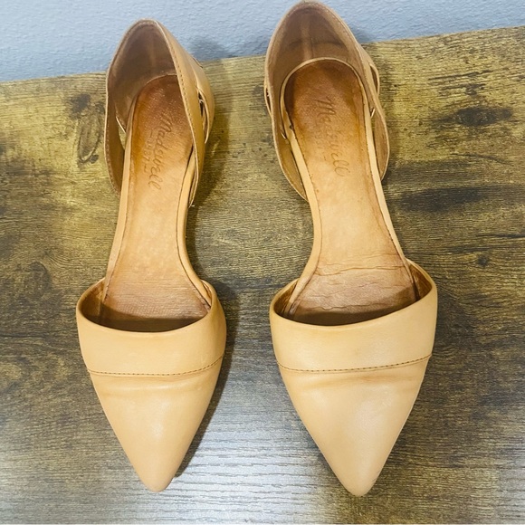 Madewell Tan Leather Pointed Toe Ballet Flats Womens Size 6.5 - Picture 3 of 13
